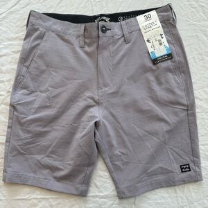 Billabong Men’s Light Gray Flat Front Hybrid Shorts